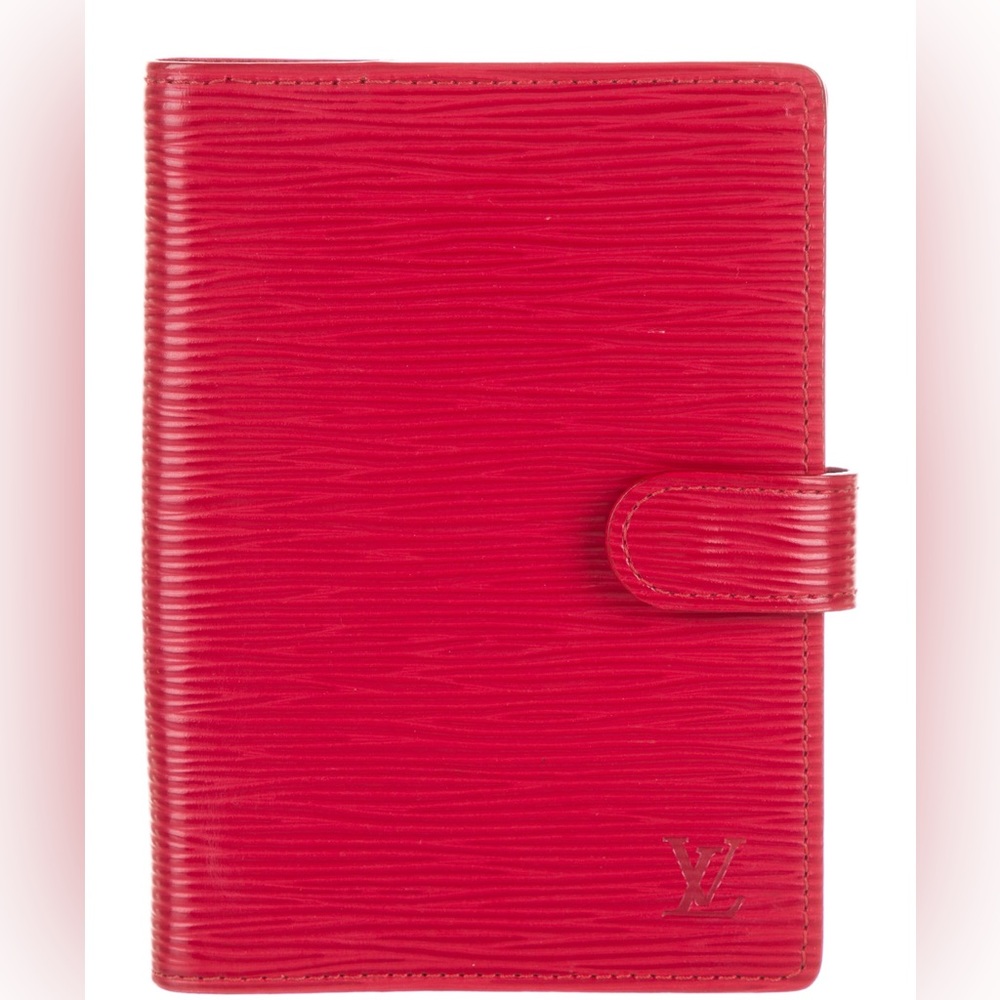 Authentic Louis Vuitton Small Ring Agenda in Epi Leather